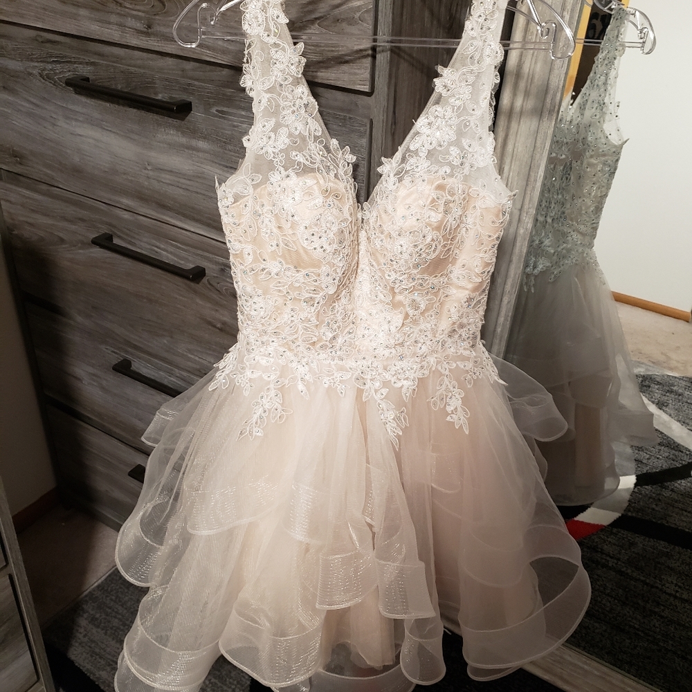 White tulle homecoming prom or wedding dress, 2